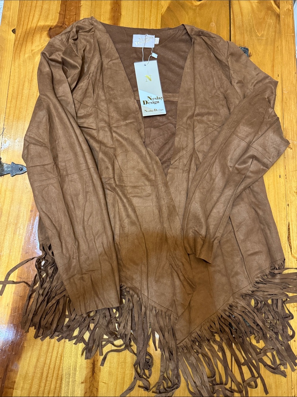 Women's Brown Fringe Teddy Jacket